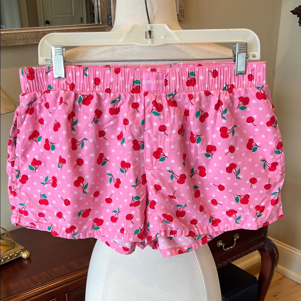 Comfy Pajama Shorts Pink Cherries